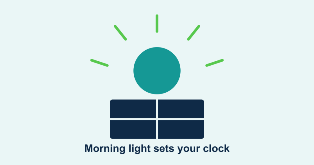 The sun rising over a window, representing morning light