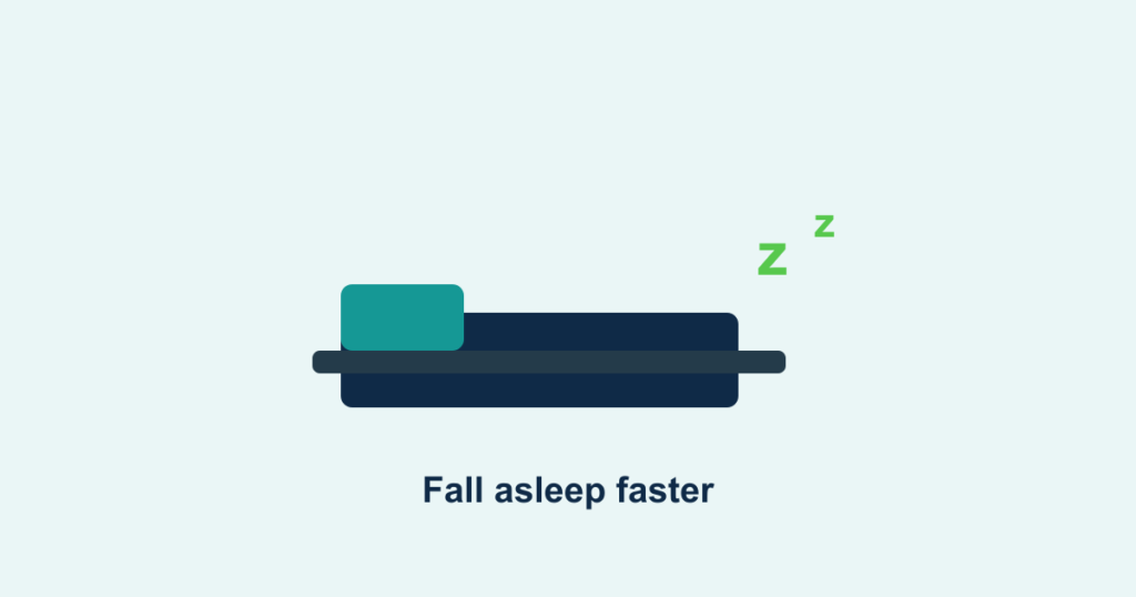 A bed with Zzz symbols, illustrating falling asleep faster