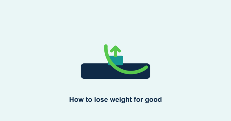 A scale with a downward arrow, symbolizing sustainable weight loss