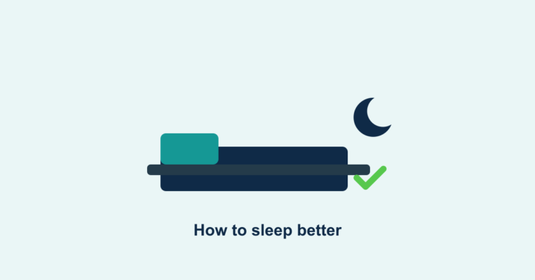 A bed and moon with a checklist, symbolizing good sleep habits