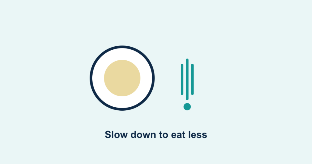 A plate beside a clock, illustrating slow, mindful eating