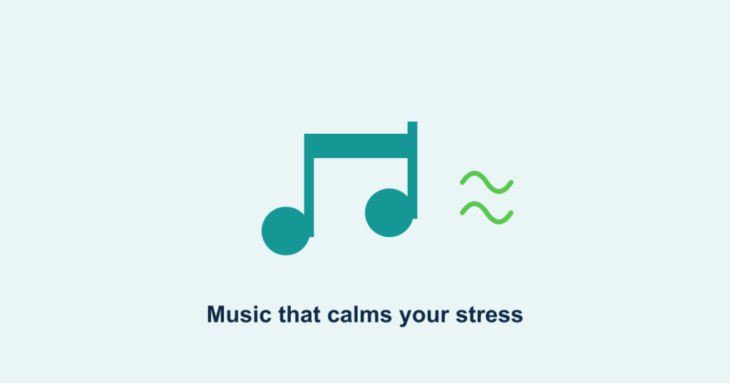 Music notes beside calm sound waves