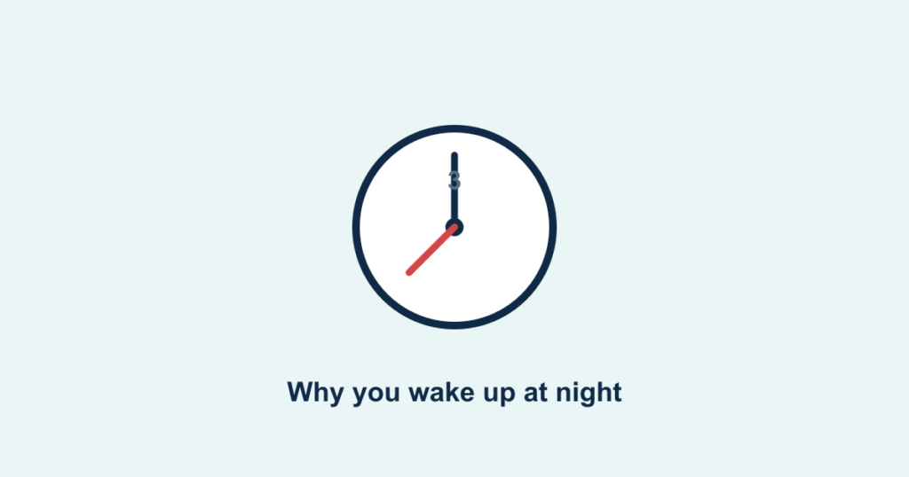 A clock showing 3 with an alert marker, illustrating night waking