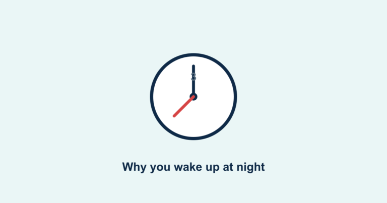 A clock showing 3 with an alert marker, illustrating night waking